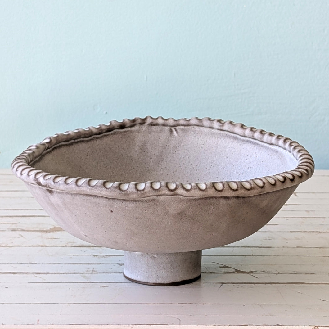 Maria Lacey grey low footed bowl large