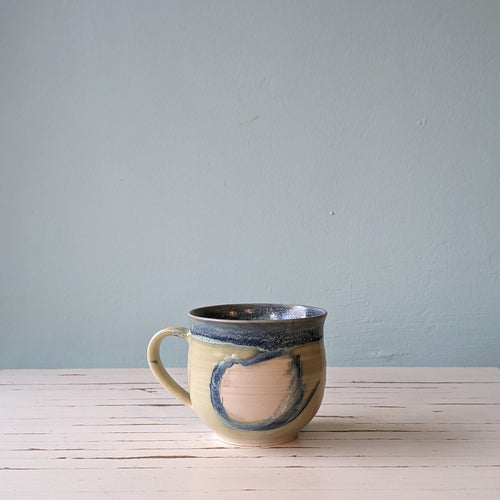 Therese McMahon extra large soup mug blue/green